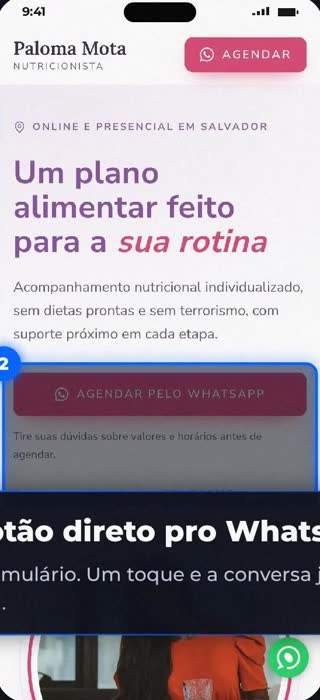 Site modelo Leveza para nutricionista