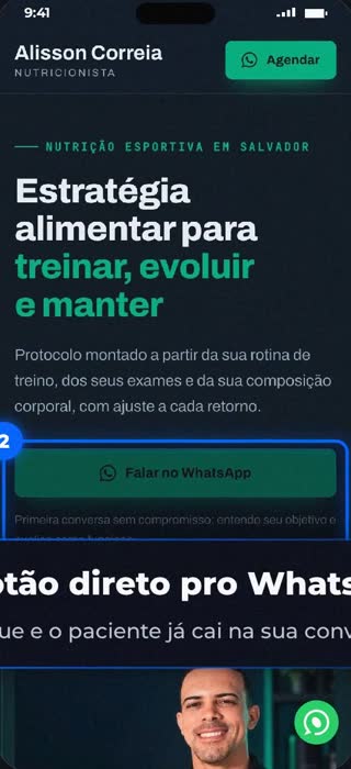 Site modelo Performance para nutricionista