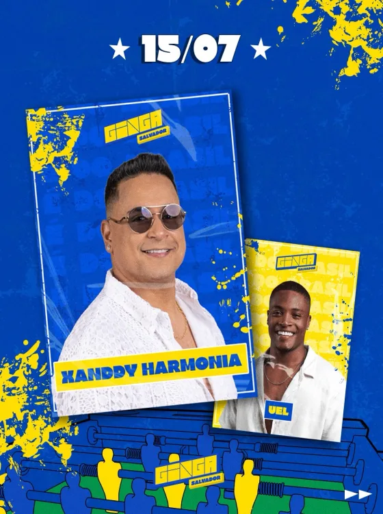 Show de Xanddy Harmonia e UEL no Ginga Salvador 15 de julho 2026